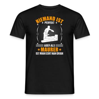 Maurer Lustiger Spruch Bauhandwerker Geschenk - Männer T-Shirt - Schwarz - Vorne - AI Model Male 178 light (178cm)
