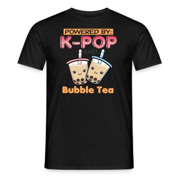Powered by K-Pop and Bubble Tea - Men's T-Shirt - black - Front - AI Model Male 178 light (178cm)