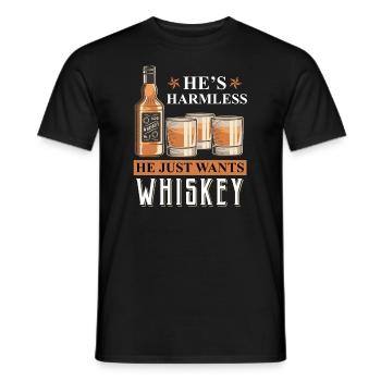 He just wants to drink Wisky - Men's T-Shirt - black - Front - AI Model Male 178 light (178cm)