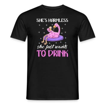 She doesn't do anything she just wants to drink Party Festival - Men's T-Shirt - black - Front - AI Model Male 178 light (178cm)