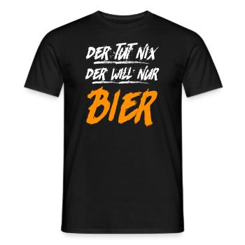 Der will nur Bier trinken Biertrinker - Männer T-Shirt - Schwarz - Vorne - AI Model Male 178 light (178cm)