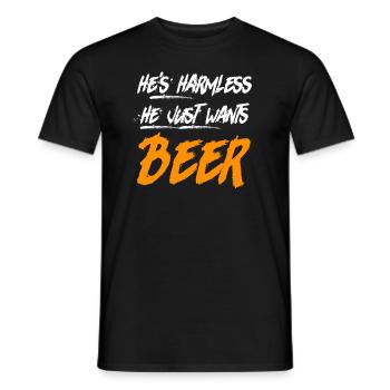 He just wants to drink beer Beer drinker - Men's T-Shirt - black - Front - AI Model Male 178 light (178cm)