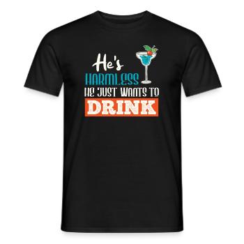 She doesn't do anything that just wants to drink party ladies - Men's T-Shirt - black - Front - AI Model Male 178 light (178cm)