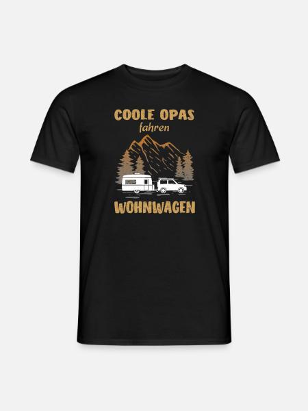 Opa Wohnwagen Camping - Männer T-Shirt - Schwarz