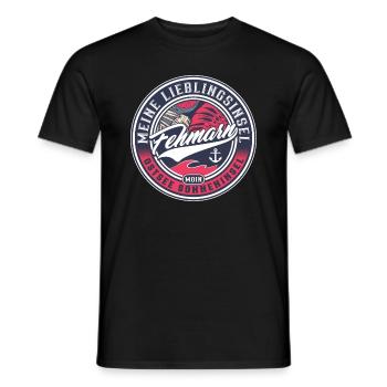 Fehmarn Badge - Ostsee Sonneninsel - Männer T-Shirt - Schwarz - Vorne - AI Model Male 178 light (178cm)