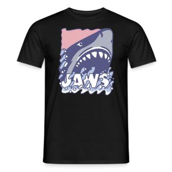 Jaws Logo In Pastel Colours - Men's T-Shirt - black - Front - AI Model Male 178 light (178cm)