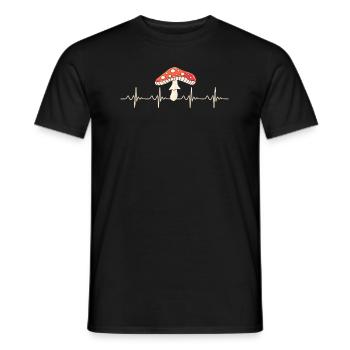 Cueilleur de champignons Heartbeat Fréquence cardiaque ECG - T-shirt homme - noir - Devant - AI Model Male 178 light (178cm)