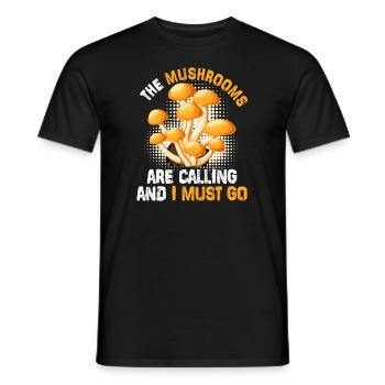 Pilzsammler Spruch die Pilze rufen - Männer T-Shirt - Schwarz - Vorne - AI Model Male 178 light (178cm)