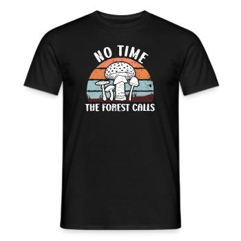 Pas de temps que la forêt appelle cueilleur de champignons vintage - T-shirt homme - noir - Devant - AI Model Male 178 light (178cm)