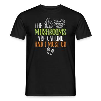 En appelant les champignons, je dois aller cueillir des champignons - T-shirt homme - noir - Devant - AI Model Male 178 light (178cm)