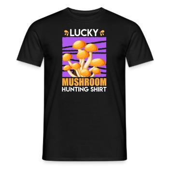 Cueilleur de champignons Lucky Mushroom Hunting - T-shirt homme - noir - Devant - AI Model Male 178 light (178cm)