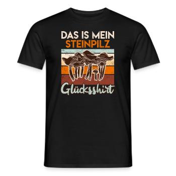 Das ist mein Steinpilz Glücksshirt - Männer T-Shirt - Schwarz - Vorne - AI Model Male 178 light (178cm)