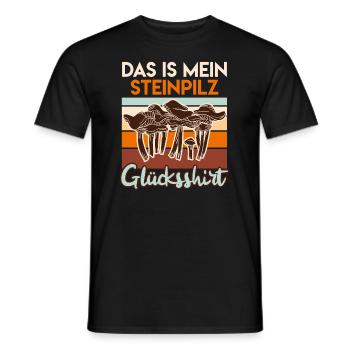 Das ist mein Steinpilz Glücksshirt - Männer T-Shirt - Schwarz - Vorne - AI Model Male 178 light (178cm)