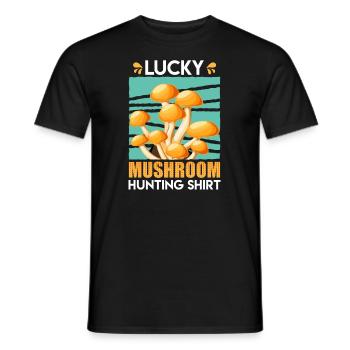 Cueilleur de champignons Lucky Mushroom Hunting - T-shirt homme - noir - Devant - AI Model Male 178 light (178cm)