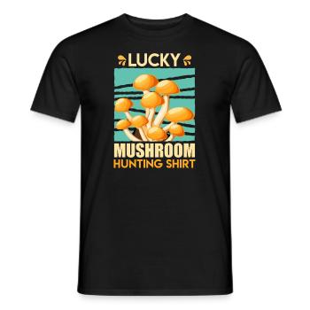 Cueilleur de champignons Lucky Mushroom Hunting - T-shirt homme - noir - Devant - AI Model Male 178 light (178cm)