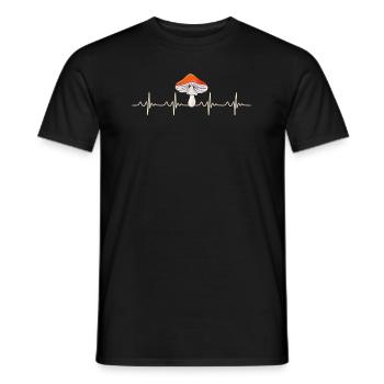 Cueilleur de champignons Heartbeat Fréquence cardiaque ECG - T-shirt homme - noir - Devant - AI Model Male 178 light (178cm)