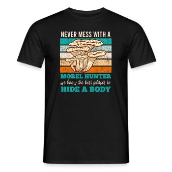 Don't mess with a morel collector - Men's T-Shirt - black - Front - AI Model Male 178 light (178cm)