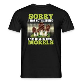 Morel Collector Mushroom Picker - Men's T-Shirt - black - Front - AI Model Male 178 light (178cm)