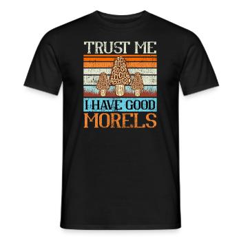 Croyez-moi, j’ai de bonnes Morilles - T-shirt homme - noir - Devant - AI Model Male 178 light (178cm)