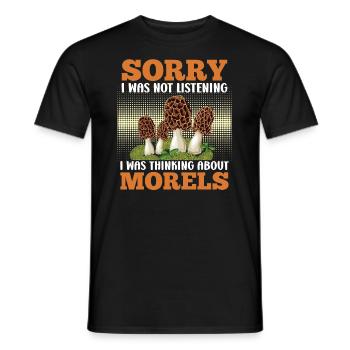 Morel Collector Mushroom Picker - Men's T-Shirt - black - Front - AI Model Male 178 light (178cm)