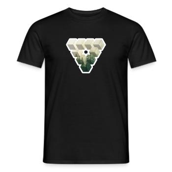 Dreieck Wald Natur | Geschenk - Männer T-Shirt - Schwarz - Vorne - AI Model Male 178 light (178cm)
