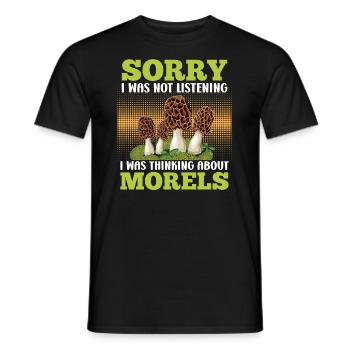 Morel Collector Mushroom Picker - Men's T-Shirt - black - Front - AI Model Male 178 light (178cm)