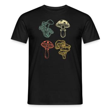 Cueilleurs de champignons vintage Cueilleurs - T-shirt homme - noir - Devant - AI Model Male 178 light (178cm)