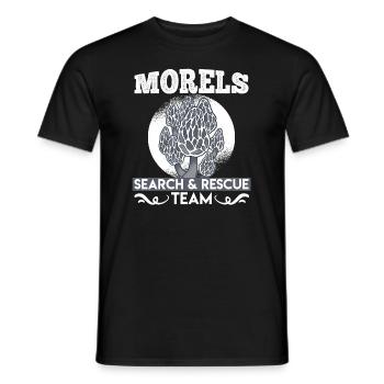Morel Search & Rescue Team Mushroom Pickers - Men's T-Shirt - black - Front - AI Model Male 178 light (178cm)