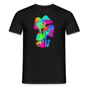 Cueillette de champignons colorées Party - T-shirt homme - noir - Devant - AI Model Male 178 light (178cm)