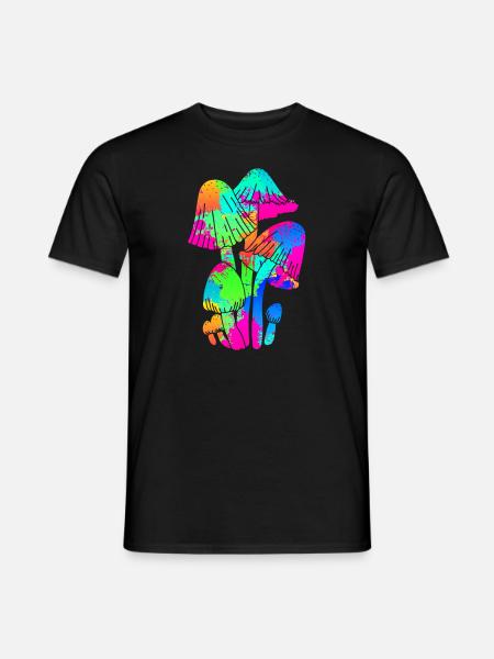 Bunte Pilze Party Pilz Pilzsammler - Männer T-Shirt - Schwarz