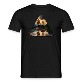 Nature Triangle Forest Lake - Men's T-Shirt - black - Front - AI Model Male 178 light (178cm)
