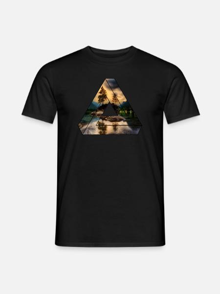 Nature Triangle Forest Lake - Men's T-Shirt - black