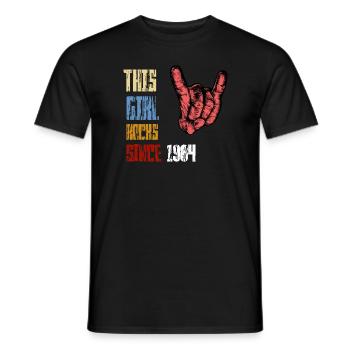 Rock since 1984 Rock'n'Roll - Männer T-Shirt - Schwarz - Vorne - AI Model Male 178 light (178cm)