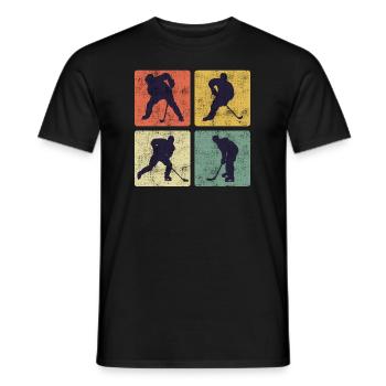Vintage Eishockey Hockey Spieler - Männer T-Shirt - Schwarz - Vorne - AI Model Male 178 light (178cm)