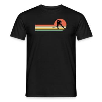 Retro Eishockey - Männer T-Shirt - Schwarz - Vorne - AI Model Male 178 light (178cm)