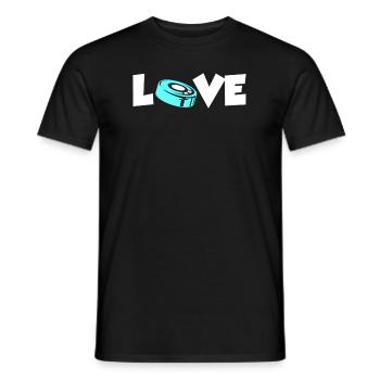 Eishockey Puck Love Eishockeyspieler - Männer T-Shirt - Schwarz - Vorne - AI Model Male 178 light (178cm)