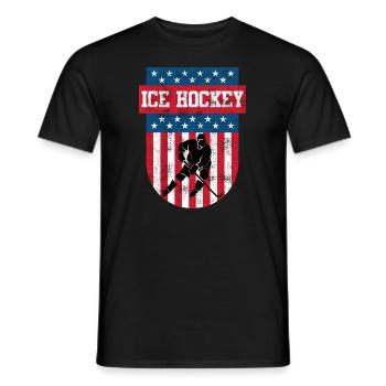 Eishockey USA Eishockeyspieler - Männer T-Shirt - Schwarz - Vorne - AI Model Male 178 light (178cm)