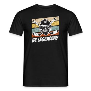Be Legendary Hockey Ice Hockey - Men's T-Shirt - black - Front - AI Model Male 178 light (178cm)