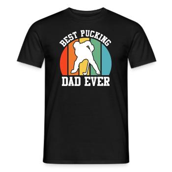 Best Pucking Dad Ever Hockey Dad - Männer T-Shirt - Schwarz - Vorne - AI Model Male 178 light (178cm)