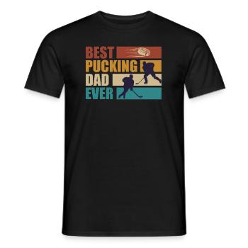Best Pucking Dad Ever Eishockey Papa - Männer T-Shirt - Schwarz - Vorne - AI Model Male 178 light (178cm)