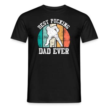 Best Pucking Dad Ever Hockey Dad - Männer T-Shirt - Schwarz - Vorne - AI Model Male 178 light (178cm)