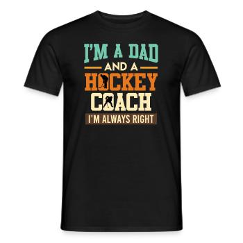 Papa et entraîneur de hockey Hockey sur glace Papa - T-shirt homme - noir - Devant - AI Model Male 178 light (178cm)