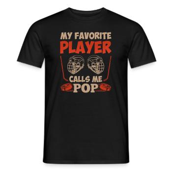 My Favorite Player calls me Pop - Men's T-Shirt - black - Front - AI Model Male 178 light (178cm)