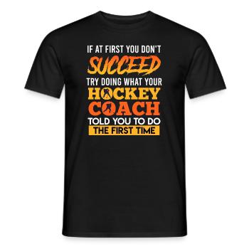 Écoutez votre entraîneur de hockey - T-shirt homme - noir - Devant - AI Model Male 178 light (178cm)