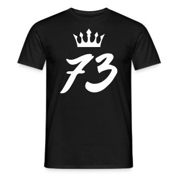 73 Zahl Krone - Männer T-Shirt - Schwarz - Vorne - AI Model Male 178 light (178cm)