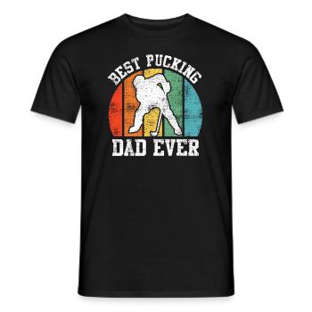 Best Pucking Dad Ever Hockey Dad - Männer T-Shirt - Schwarz - Vorne - AI Model Male 178 light (178cm)