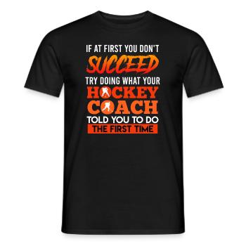 Écoutez votre entraîneur de hockey - T-shirt homme - noir - Devant - AI Model Male 178 light (178cm)