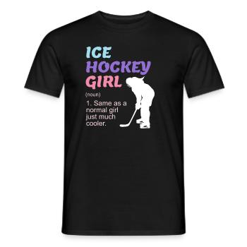 Ice Hockey Girl Damen Eishockey - Männer T-Shirt - Schwarz - Vorne - AI Model Male 178 light (178cm)