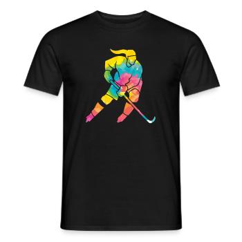 Joueuse de hockey sur glace - T-shirt homme - noir - Devant - AI Model Male 178 light (178cm)