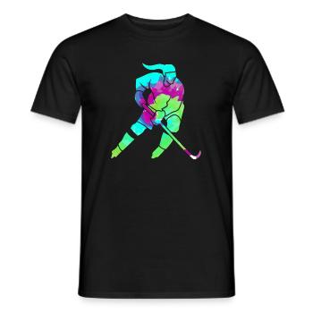 Joueuse de hockey sur glace - T-shirt homme - noir - Devant - AI Model Male 178 light (178cm)